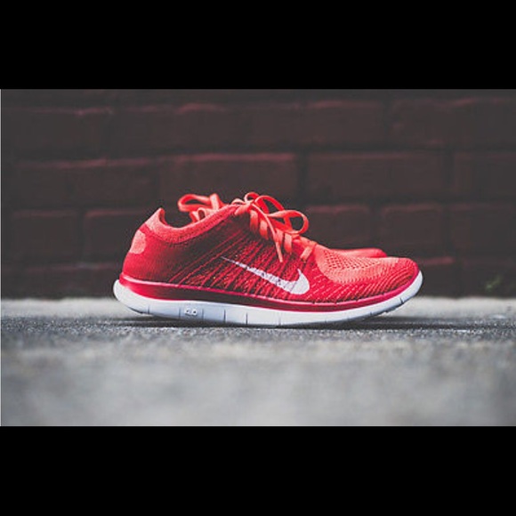 Nike Other - Nike Free 4.0 Flyknit Men's Running Bright Crimson